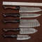 Handmade Damascus Steel Chef Knife Set Of 5 Rose Wood Handle Outdoor Kitchen Hunting Knives With 0