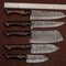 Handmade Damascus Steel Chef Knife Set Of 5 Rose Wood Handle Outdoor Kitchen Hunting Knives With 0