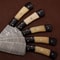 Handmade Damascus Steel Chef Knife Set Of 5 Camel Bone Handle Outdoor Kitchen Hunting Knives Wit 1