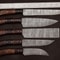 Handmade Damascus Steel Chef Knife Set Of 5 Rose Wood Handle Outdoor Kitchen Hunting Survival Kn 0