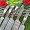 Lot Of 5 Custom Handmade Damascus Steel Chef Knife Set Full Tang Kitchen Knives With Hardwood Hand 2