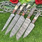 Lot Of 5 Custom Handmade Damascus Steel Chef Knife Set Full Tang Kitchen Knives With Hardwood Hand 0