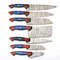 Handmade Damascus Steel 7Piece Chef Knife Set Outdoor Kitchen Knives With Pakka Wood Handles Leat 3