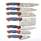 Handmade Damascus Steel 7Piece Chef Knife Set Outdoor Kitchen Knives With Pakka Wood Handles Leat 3
