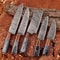 Set Of 5 Handmade Damascus Steel Chef Knives Custom Hand Forged Kitchen Knife Set With Leather Rol 0