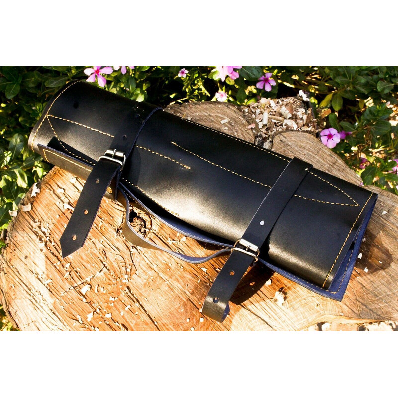 Handmade Hand Forged Damascus Steel BBQ Chef Kitchen Knife Set 5Piece With Leather Sheath 3