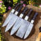 Handmade Hand Forged Damascus Steel BBQ Chef Kitchen Knife Set 5Piece With Leather Sheath 0