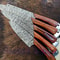 5 Pcs Custom Hand Forged Damascus Steel Chef Kitchen Knife Set With Wood Handle Professional Handm 0