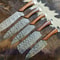 5 Pcs Custom Hand Forged Damascus Steel Chef Kitchen Knife Set With Wood Handle Professional Handm 1