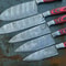 Chef Knife Hand Forged Damascus Steel Custom Made Kitchen Knife Set With Leather Sheath 1