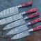 Chef Knife Hand Forged Damascus Steel Custom Made Kitchen Knife Set With Leather Sheath 0