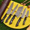 5Piece Damascus Steel Chef Knives Set Handmade Cooking Knife Set With Leather Holder 0