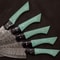 Handmade Damascus Steel Outdoor Kitchen Chef Knife Set 5 Pcs With Resin Art Handle Leather Sheath 2