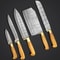 Olive Wood Chef Knife Set Handmade Damascus Steel 5 Pcs Professional Kitchen Knives With Leather R 2