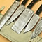 Custom Handmade Damascus Chef Knife Set Of 5 Twisted Pattern 512 Layers With Bull Horn Handle Lea 1