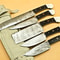 Custom Handmade Damascus Chef Knife Set Of 5 Twisted Pattern 512 Layers With Bull Horn Handle Lea 0