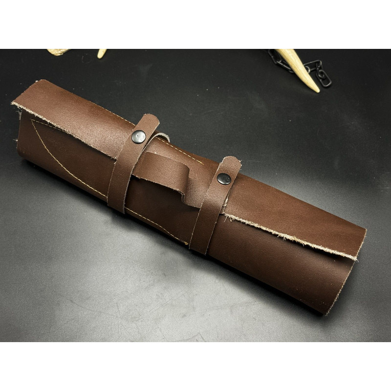 Handmade Damascus Steel Chef Knife Set Of 5 Wooden Bolster Full Tang Knives With Sheath 5