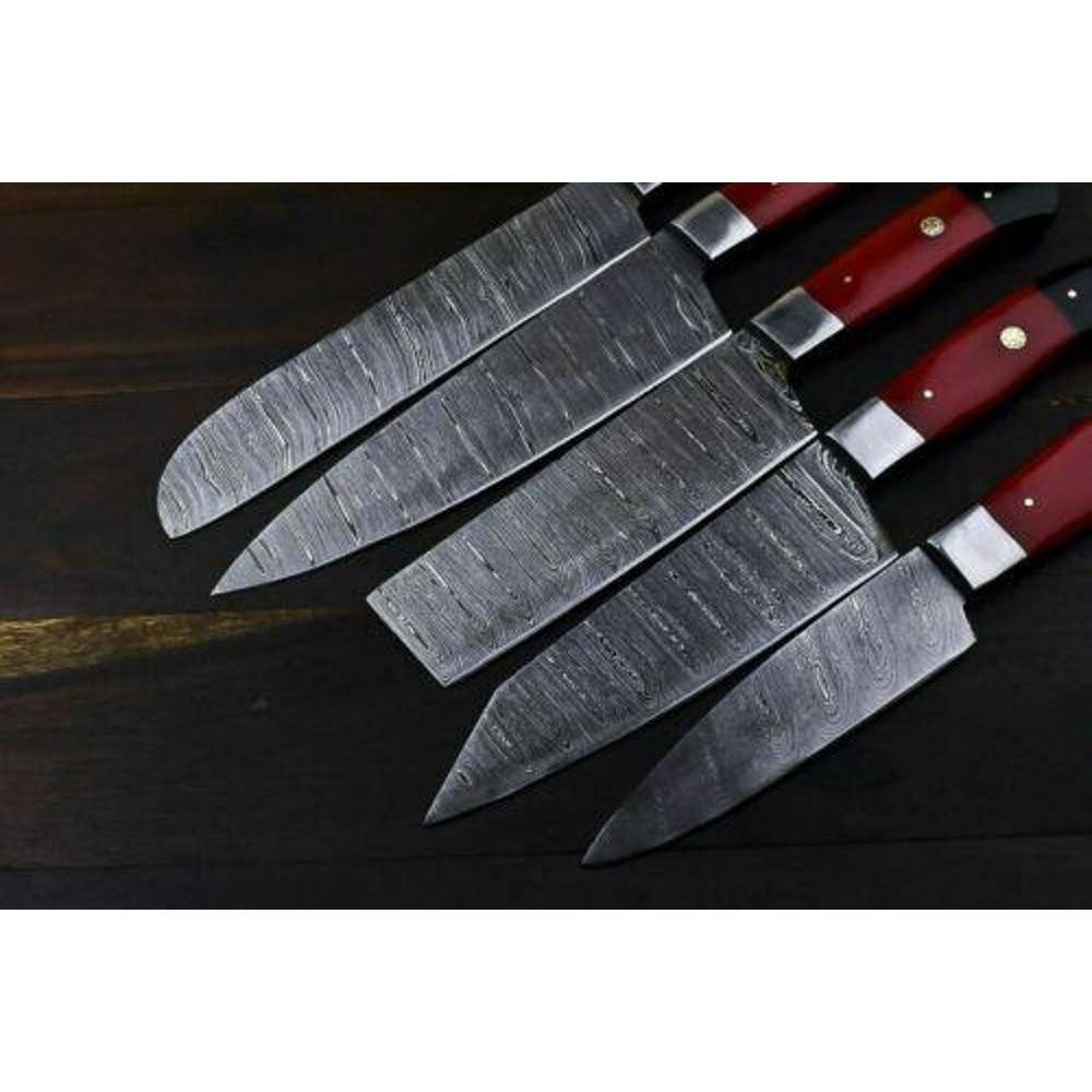 Rare Kitchen Damascus Handmade Chef Knife Custom Everyday Carry Knife With Camel Bone Handle Leat 2