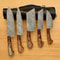 Handmade Forged Damascus Chef Knife Set 5 Pcs Rosewood Handle 0