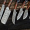 Lot Of 6 Custom Handmade Damascus Steel Full Tang Chef Knife Set 2
