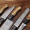 Lot Of 5 Handmade Damascus Steel Chef Knives Full Tang With Leather Bag Premium Kitchen Cutlery 1