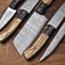 Lot Of 5 Handmade Damascus Steel Chef Knives Full Tang With Leather Bag Premium Kitchen Cutlery 2