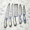 Custom Lot Of 5 Handmade Hammered Damascus Steel Chef Knives Full Tang Blades With Polished Handle 2