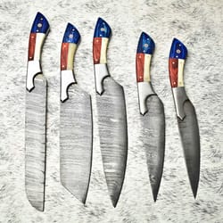 handmade damascus steel 5-piece chef knife set – durable, sharp, and perfectly balanced