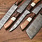 Lot Of 5 Handmade Damascus Steel Blade Chef Knife Set Full Tang Blades With Polished Handles 2