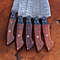 Premium Handmade Damascus Steel Chef Knife Set With Leather Bag Full Tang Kitchen Hunting Knives 1