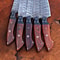 Premium Handmade Damascus Steel Chef Knife Set With Leather Bag Full Tang Kitchen Hunting Knives 1