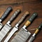 Custom Handmade Damascus Steel Chef Knife Set Of 5 Premium Kitchen Knives 1