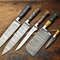 Custom Handmade Damascus Steel Chef Knife Set Of 5 Premium Kitchen Knives 0