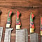 Custom Lot Of 5 Handmade Hammered Damascus Steel Chef Knives Set 1013 Blades Full Tang Razor Sharp 1