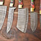 Custom Lot Of 5 Handmade Hammered Damascus Steel Chef Knives Set 1013 Blades Full Tang Razor Sharp 2