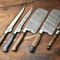 Custom Lot Of 5 Handmade Hammered Damascus Steel Chef Knives Set 1013 Blades 0