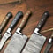 Custom Lot Of 5 Handmade Hammered Damascus Steel Chef Knives Set 1013 Blades 1