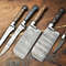 Custom Lot Of 5 Handmade Hammered Damascus Steel Chef Knives Set 1013 Blades 3