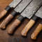 Custom Lot Of 5 Handmade Hammered Damascus Steel Chef Knives Set 1013 Full Tang Blades 1