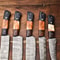 Lot Of 5 Handmade Damascus Steel Chef Knives Set Hammered Full Tang Blades 1013 Razor Sharp 1