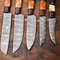 Lot Of 5 Handmade Damascus Steel Chef Knives Set Hammered Full Tang Blades 1013 Razor Sharp 2