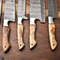Custom Lot Of 6 Handmade Hammered Damascus Steel Chef Knives Set Full Tang Razor Sharp Blades 1