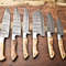 Custom Lot Of 6 Handmade Hammered Damascus Steel Chef Knives Set Full Tang Razor Sharp Blades 0