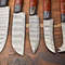 Custom Lot Of 5 Handmade Hammered Damascus Steel Chef Knives Set 2