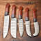 Custom Lot Of 5 Handmade Hammered Damascus Steel Chef Knives Set 3