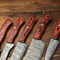 Custom Damascus Steel Chef Knife Set Of 5 Handmade Full Tang Hammered Blades 1