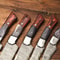 Lot Of 5 Custom Handmade Damascus Chef Knives Hammered Razor Sharp Set 1