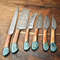 Lot Of 6 Handmade Damascus Steel Chef Knives Set Custom Hammered Full Tang Blades 1