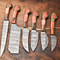 Artisan Lot Of 6 Handmade Damascus Steel Chef Knife Collection Razor Sharp Blades 3