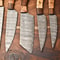 Custom 6Piece Handmade Damascus Steel Chef Knife Set Hammered Full Tang Blades 3